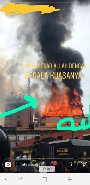 Subhanallah... Ada Foto Kobaran Api Mirip Lafadz Allah di Kebakaran Novita    