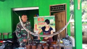 Es Dawet di Lokasi TMMD jadi Trending Topik Anggota Satgas   