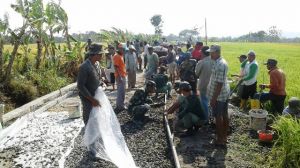 Pengecoran Jalan Penghubung Gedong - Krajan Dikejar Penyelesainnya
