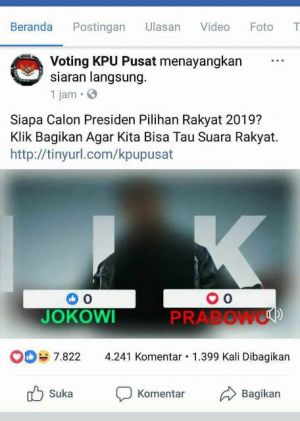 Voting KPU Pusat soal Pilpres Hoax