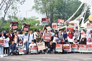 Ratusan Massa Gelar Aksi Deklarasi #2019 Pemilu Damai di Kota Baru Jambi