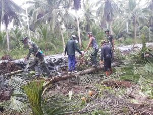 Realisasi Program Fisik TMMD di Desa Pangkal Duri Tanjabtim  Sudah 44,9 Persen