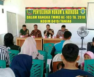 Ingatkan Pemuda Desa Pangkal Duri Soal Bahaya Narkoba, Satgas TMMD Gelar Penyuluhan