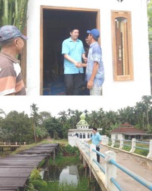 Ihsan Reses ke Tanjabtim Cek Bantuan Jembatan di Sungai Tering dari PKBL