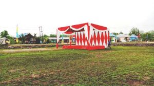 Ini  Lapangan di Mendahara Ilir yang Digunakan Upacara Penutupan TMMD
