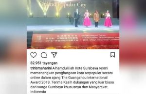 Surabaya Juara Kota Terpopuler di Guangzhou Award