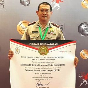 Polda Jambi Raih Gelar Penganugerahan Zona Integritas Menuju WBK/WBBM Tahun 2018