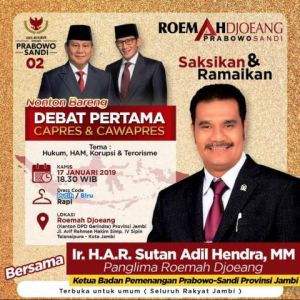 Gerindra Nobar Debat Calon Presiden, SAH: Karena Kami Yakin Perubahan Akan Terjadi
