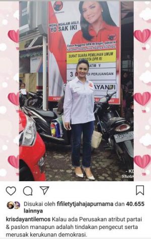 Maju Caleg DPR RI PDIP dari Jatim V, Krisdayanti Sebut Perusak APK Sebagai Tindakan Pengecut