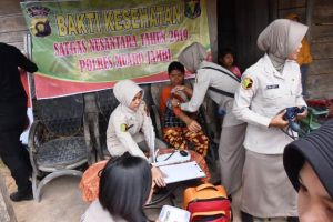 Cek Kesehatan Warga, Polda Jambi Terjunkan Tenaga Medis ke Desa Tangkit Lama Muaro Jambi   
