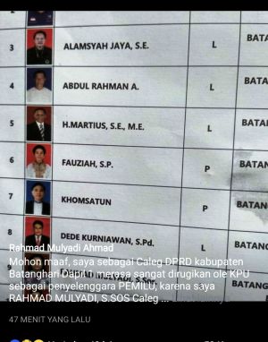 Viral Postingan Caleg Nasdem di Batanghari Rahmad Mulyadi Komplain KPU Gegara Ini