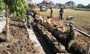 Progres Pekerjaan Talud TMMD Menggembirakan