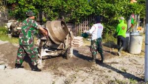 Terus Dikebut Pembangunan Talud di Sekitar Upacara TMMD