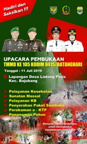 Hadiri dan Saksikan Upacara Pembukaan TMMD Kodim 0415/Bth, Berikut Agenda Kegiatannya