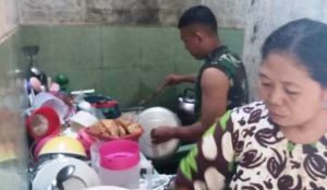 Di TMMD, Tentara Juga Bantu Memasak