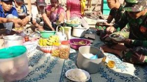 Satgas TMMD ke 105 dan Warga Gelar Ritual Adat 