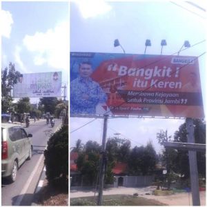 Banner Besar Sy Fasha Makin Ramai di Jalan Utama Kota Sarolangun
