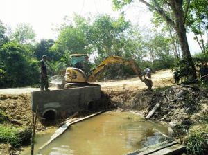 Rapikan Jalan, Alat Berat Mulai Beroperasi di Jalan Baru TMMD Desa Ladang Peris