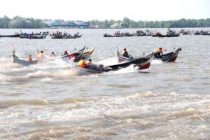 Lepas Lomba Balap Pompong, Safrial: Kita Lestarikan Budaya Kabupaten Tanjabbarat