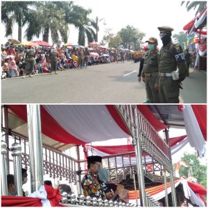Pawai Pembangunan Provinsi Jambi HUT RI, Dari Fachrori hingga Satpol PP Gunakan Masker 