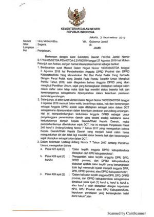 Caleg Pindah Parpol Bisa Batal Demi Hukum, Kemendagri: Gubernur Jambi Seyogyanya Ikuti Surat Kami