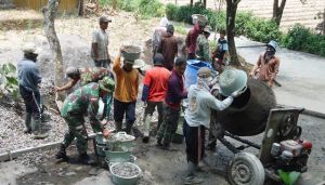 Terus Dikebut Pengecoran Jalan TMMD