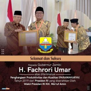 Fachrori Dianugerahi Penghargaan Paramakarya Oleh Wapres  Karena Bina UKM dan Perusahaan