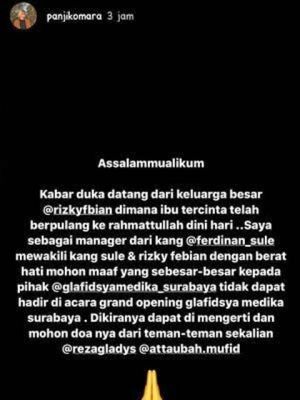 Lina, Mantan Istri Sule Meninggal Dunia