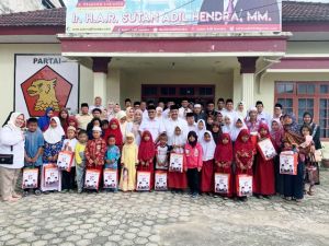 HUT Gerindra Ke 12, SAH Beri Santunan Anak Yatim Di DPD Partai Gerindra Provinsi Jambi