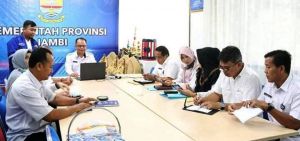 Intruksi Presiden Cegah Penyebaran Corona, Diskominfo Provinsi Jambi Lakukan Video Confrence