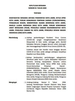 Kesepakatan Pemkot, Forkopimda dan Tokoh Hadapi Corona, Atur Soal Ibadah Hingga Resepsi