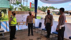 Wadirlantas Polda Jambi Tinjau Check Point di Pos Pam KM 35 Tungkal Ulu