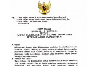 Menag: Masih Pandemi, Salat Id di Rumah dengan Keluarga Inti
