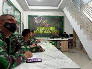 Danrem 042/Gapu Ikuti Video Conference, Ini Penekanan Pangdam II/Sriwijaya Soal Penanganan Covid-19