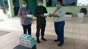 Kodim 0419/Tanjab dan Polres Tanjabbar Terima Bantuan 10.000 Masker dari PT LPPPI dan PT WKS
