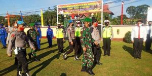 Antisipasi Duet Bencana Di Tanjabtim, Dandim dan Kapolres Pimpin Apel Karibung