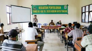 Ciptakan Pemilukada 2020 yang Damai, Satgas TMMD Kodim Tanjab Gelar Sosialisasi