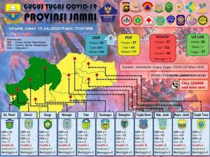 Tiga Dinyatakan Sembuh, Total Pasien Covid-19 di Jambi Yang Dirawat Tinggal 37 Orang