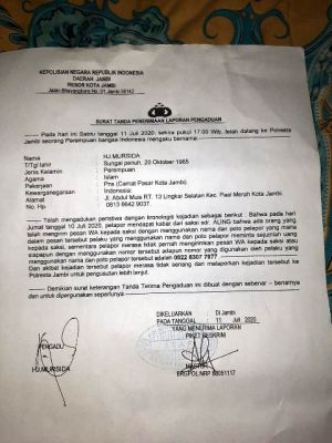 Nama Dicatut Minta Uang, Camat Pasar Lapor ke Polresta Jambi