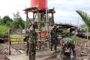 Dansatgas TMMD Kodim Tanjab Tinjau Sumur Bor di Desa Labuhan Pering