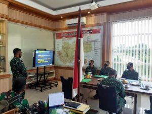 Dansatgas Paparkan  Program TMMD 108 Kodim 0419/Tanjab di Depan Tim Wasev Mabesad 