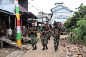 Anggota Satgas TMMD Lari Pagi Bersama Untuk Menjaga Fisik Tetap Prima