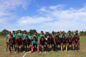 Eratkan Kebersamaan, Satgas TMMD 108 Kodim Tanjab Gelar Turnamen Sepakbola