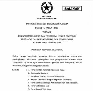 Presiden Teken Inpres Peningkatan Disiplin dan Penegakan Hukum Protokol Kesehatan Covid-19