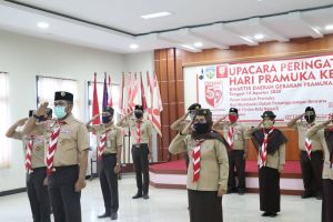 Kwarda Gerakan Pramuka Jambi Ikuti Upacara Hari Pramuka Secara Virtual 