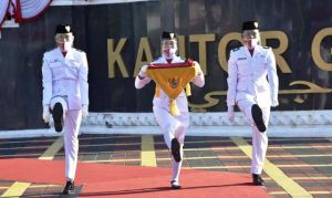 Merdeka di Tengah Corona, Pengibaran Bendera Upacara HUT RI ke-75 di Provinsi Jambi Berjalan Sukses