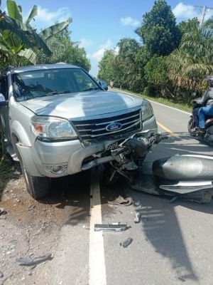 Lakalantas Maut Mobil Ford VS Motor di Jalan Lintas Kuala Tungkal – Jambi Renggut Nyawa Korban