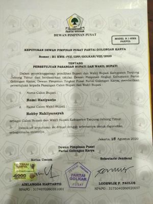 Lagi, Romi - Robby Dapatkan Tambahan Dukungan Dari Golkar