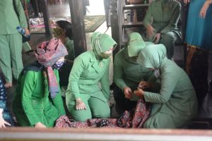 Iin Kurniasih Perkenalkan Batik Jambi Kepada Istri Pangdam II/Sriwijaya