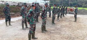 Apel Pagi Jadi Rutinitas Satgas TMMD Sebelum ke Lokasi TMMD